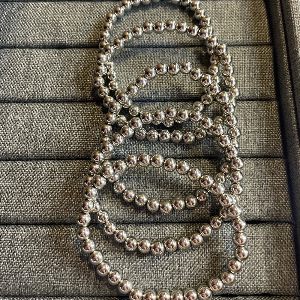 Pisa Beaded Bracelet-Silver